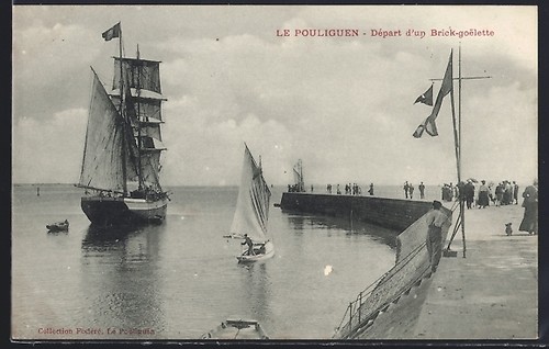 Cpa pouliguen départ - cpa,